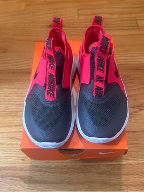 Nike Kids Slip-On Sneakers in Hot Pink and Charcoal